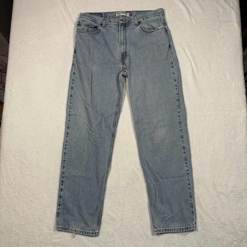 Levis 550 Jeans Mens 36x34(32) Blue Denim Faded Straight Leg Relaxed‎ Cotton